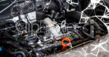 Car engine with white network