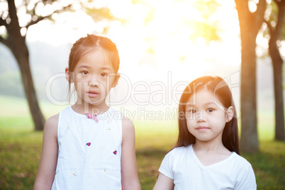 Asian children outdoor portrait.