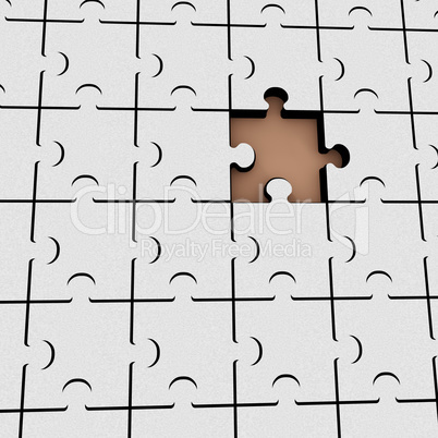 Missing puzzle piece, 3d illustration