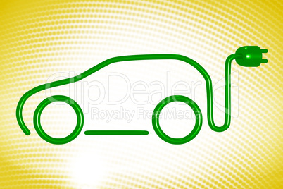 Car silhouette with electric plug