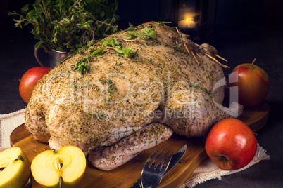 Stuffed fresh duck