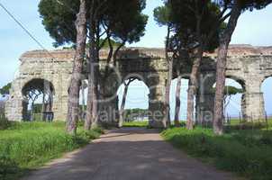 Parco degli acquedotti along the Appian way in Rome