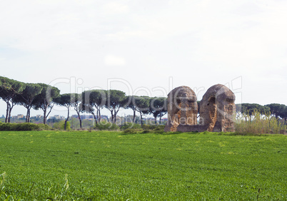 Parco degli acquedotti along the Appian way in Rome