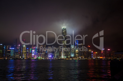 Hong Kong Victoria Harbour Skyline at Night