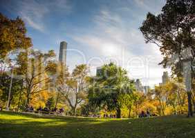 Central park at sunny day, New York City