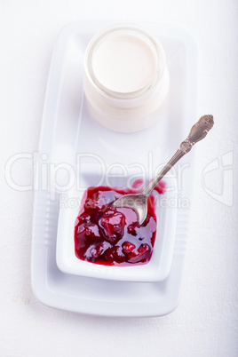 Yogurt and plum jam