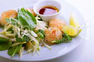 Scallop Salad with greenery