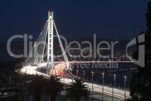 San Francisco-Oakland Bay Bridge Eastern Span at Night.