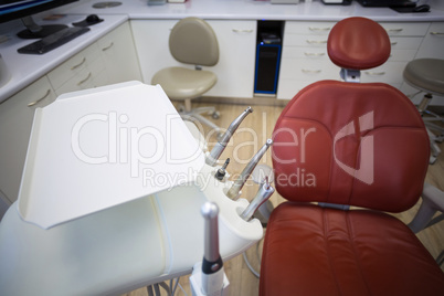 Professional dentistry chair and dentist tools