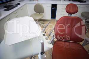 Professional dentistry chair and dentist tools