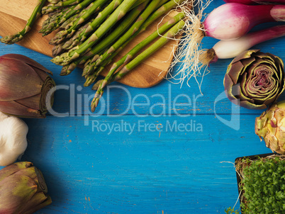 Organic vegetables on a wooden table