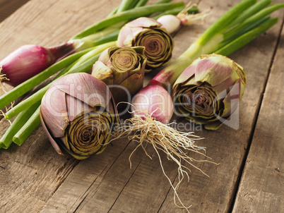 Organic vegetables on a wooden table