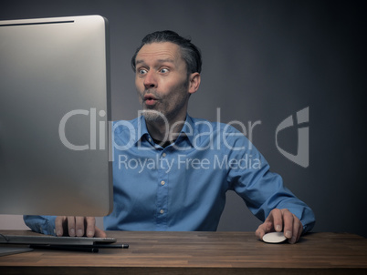 Businessman working with a computer