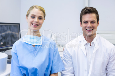 Portrait of happy nurse and dentist