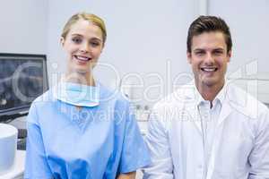 Portrait of happy nurse and dentist