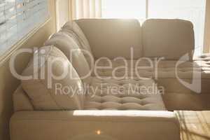 High angle view of sofa