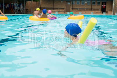 Girl swimming in the pool