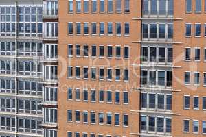 Abstrakte Fassade eines modernen Bürogebäudes in Hamburg, Deut