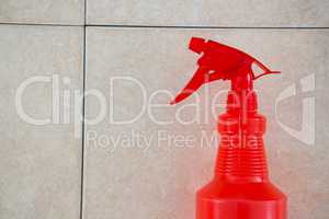 Close up red spray bottle