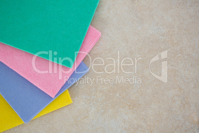 Close-up of colorful wipe pads