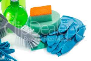 Close up of cleaning products