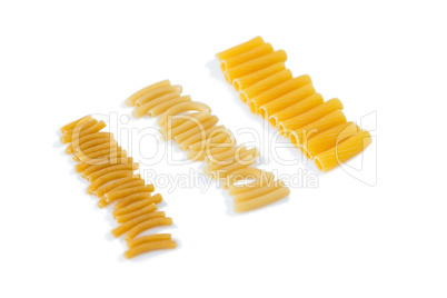 Close up of raw pasta