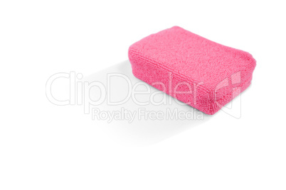 High angle view of pink bath sponge