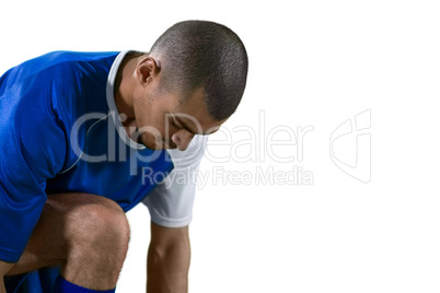 Football player getting ready for the game