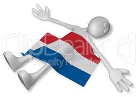 tote cartoonfigur und niederländische flagge