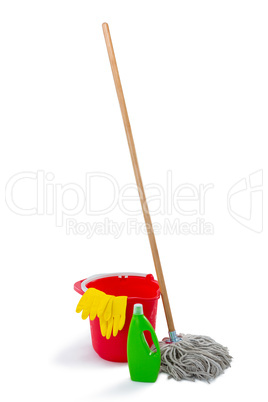 Cleaning products and mop with bucket