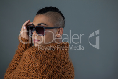 Close up of transgender woman with sunglasses