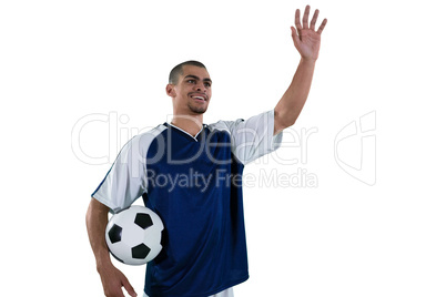 Football player waving his hand