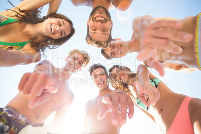 Happy friends at beach