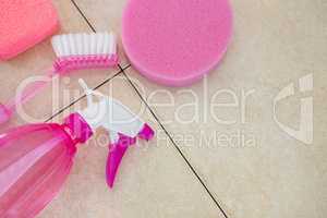 Close up of pink cleaning equipment