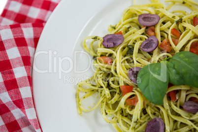 Close up of spaghetti in plate