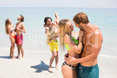 Romantic young couple at beach