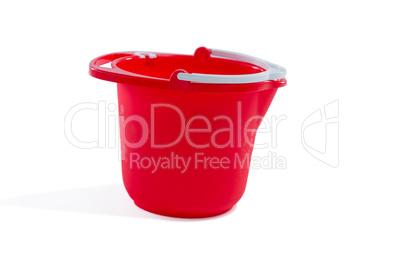 Close up of empty red bucket