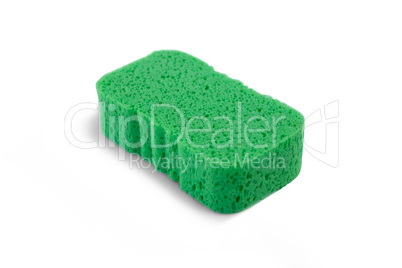 High angle view of green bath sponge