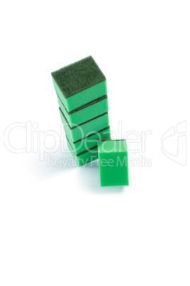 High angle view of green sponge