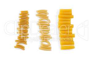 High angle view of raw pasta