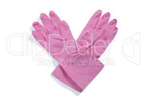 Overhead view of pink gloves