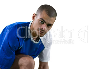 Portrait of football player getting ready for the game