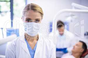 Portrait of dentist wearing surgical mask