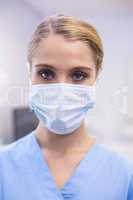 Portrait of female nurse wearing surgical mask