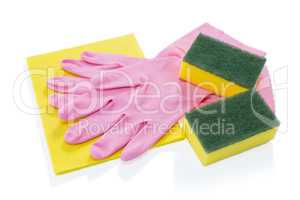 Sponges with gloves and wipe pad