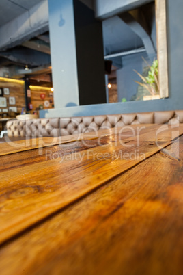 Close up of wooden table