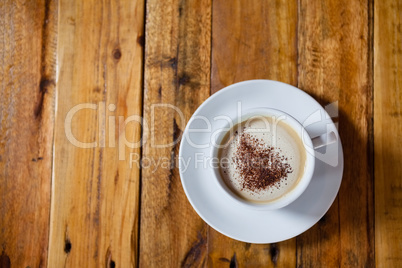 Close up of coffee cup