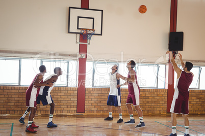 Basketball player taking a penalty shot