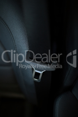 Close up of seat belt in car
