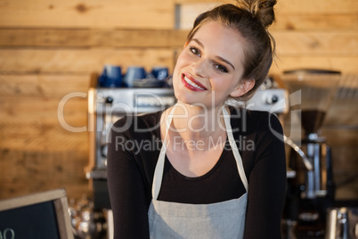 Close up portrait of cheerful owner